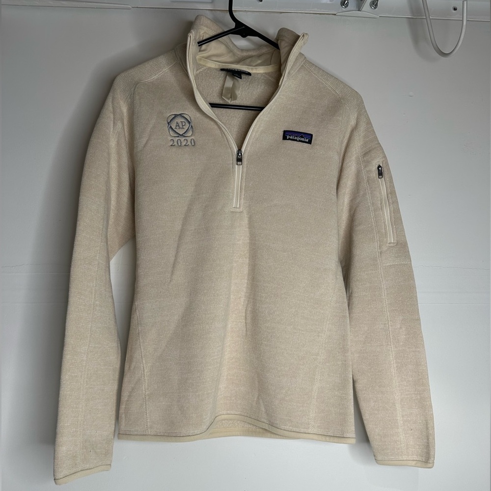 Patagonia Better Sweater Womens Size Medium 1/4 Zip Fleece Jacket Tan Pullover
